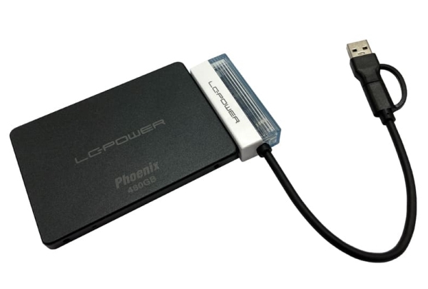 Lc-Power Lc-Ada-Usb-Sata-25, Usb Typ-C, Sata, Männlich, Schwarz, Weiß, Transparent, Leistung, 5 Gbit/S