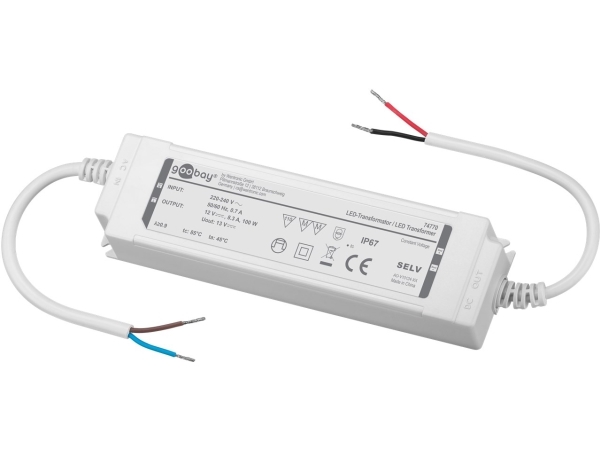 Goobay 74770, Elektronisk lystransformer, Hvid, IP67, -20 - 45 °C, 100 W, 220 - 240 V