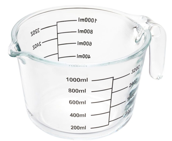 GEFU DIMENSO, 1 L, ml, oz, Borosilikatglas, Transparent, 0 - 450 °C, 155 mm