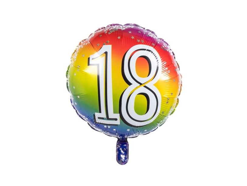 Folienballon 18 Regenbogen 45 Cm