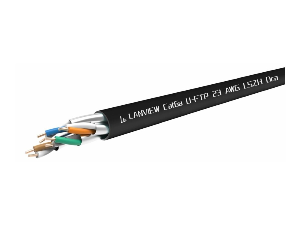 Lanview - Bulkkabel - 305 M - U/Ftp - Cat 6A - Halogenfri, Solide Ledere, 10 Gigabit Ethernet - Sort