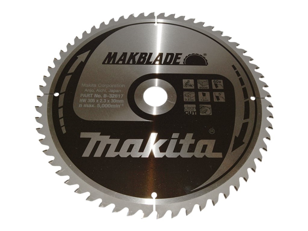 Makita B-09036 T.C.T. Sägeblatt 305X2.3X30mm 5° T60 Makblade Für Stationäre Sägen