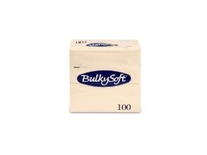 Serviette Bulkysoft Rainbow 40X40 Cm 3-Lagig 1/8-Gefaltet Creme, 10 Stück X 100 Stück/Crt