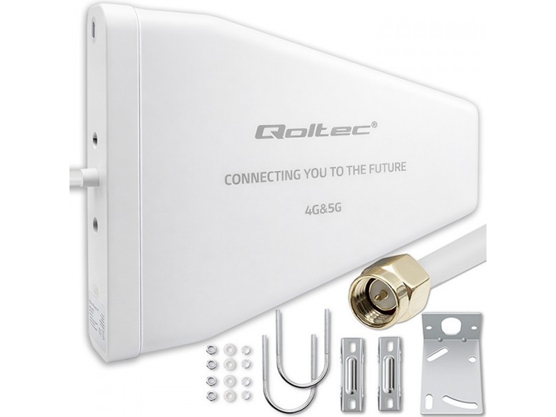 Qoltec 4G 5G LTE-antenne | 9dBi | retningsbestemt | udendørs | N-hun | vandtæt | 3m