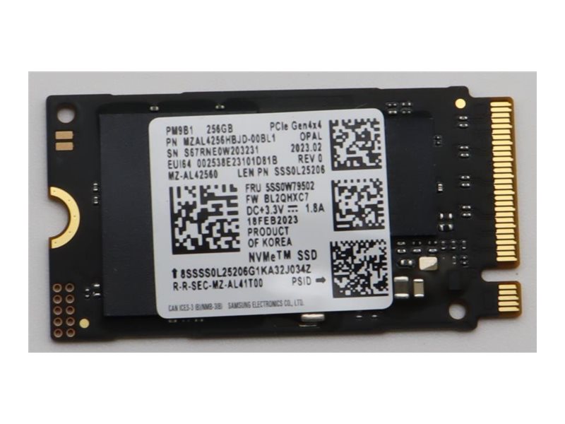 Samsung Pm981 - Ssd - Krypteret - 256 Gb - Intern - M.2 2242 - Pcie 4.0 X4 (Nvme) - Tcg Opal Encryption - Fru