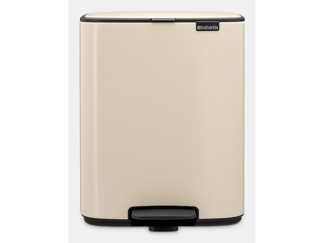 Brabantia Bo Pedal Bin, 12 L, Rektangulær, Stål, Beige, Pedal, 292 mm