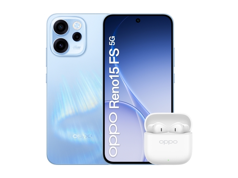 Oppo Reno15 Fs 5G Aurora Blue Box, 16,7 Cm (6.57"), 8 Gb, 512 Gb, 50 Mp, Android 16.0, Blå