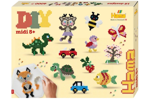 Hama 3165 - Perlesjov - 4.000 Diy Midi Perler + 2 Plader