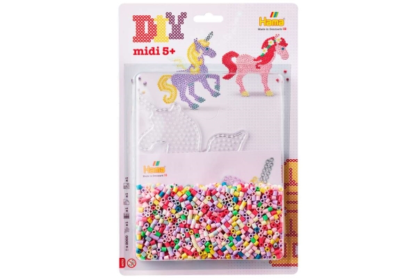 Hama 4070 - Enhjørning - 2.000 Diy Midi Perler + Plade + Papir