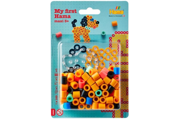 Hama 8984 - Hund - 100 Maxi Perler Og Plade - My First Hama