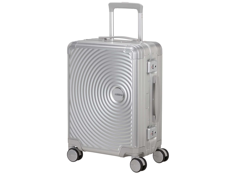 Håndbagagekuffert, aluminium, 55 cm, sølv