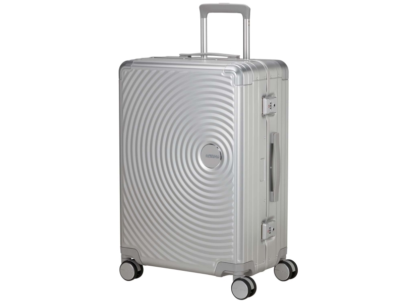 American Tourister Resväska Soundbox Aluminium 68 Medium Silver
