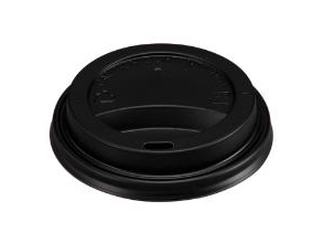 Drikkelåg Plast Ø90xh20mm Til Kaffebæger Sort,50 Stk/Ps - (50 Stk.)
