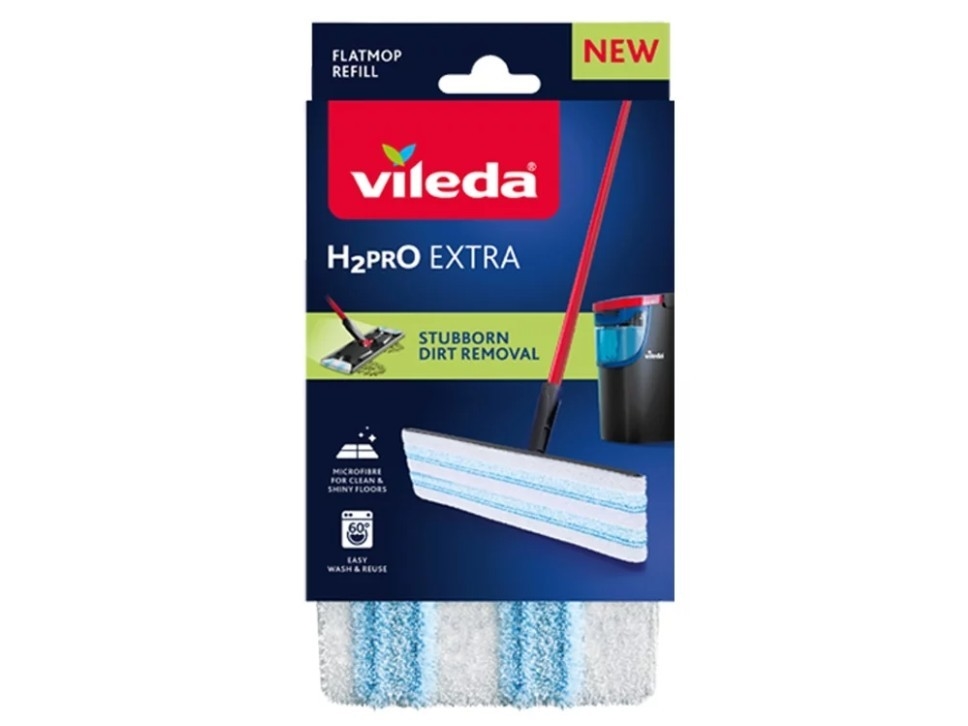 Vileda H2PrO Flat Mop udskiftningsbetræk - mikrofiber refill-pakke (175787)