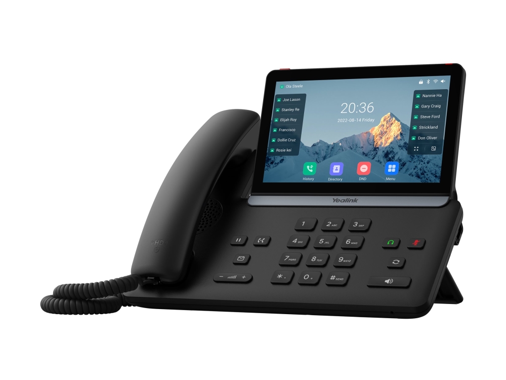 Yealink SIP-T87W - VoIP-telefon med nummerpresentation/samtal väntar - IEEE 802.11a/b/g/n/ac/ax (Wi-Fi) / Bluetooth 5.0 - 10-riktad samtalsförmåg - SIP, SIP v2, ICE | Tele & GPS - Fast & IP telefoner - Trådlösa telefoner | GameStuff