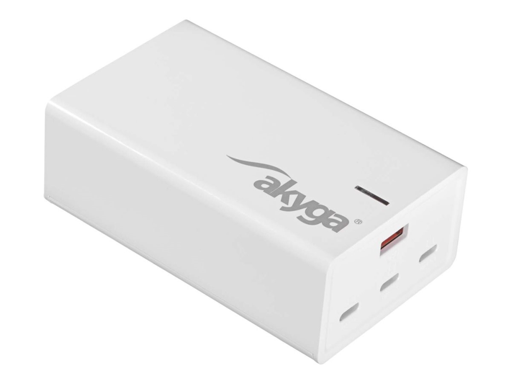 Akyga Ak-Ch-25 - Strømadapter - Usb-C / Usb - Ac 110-240 V - 140 Watt - Hvid