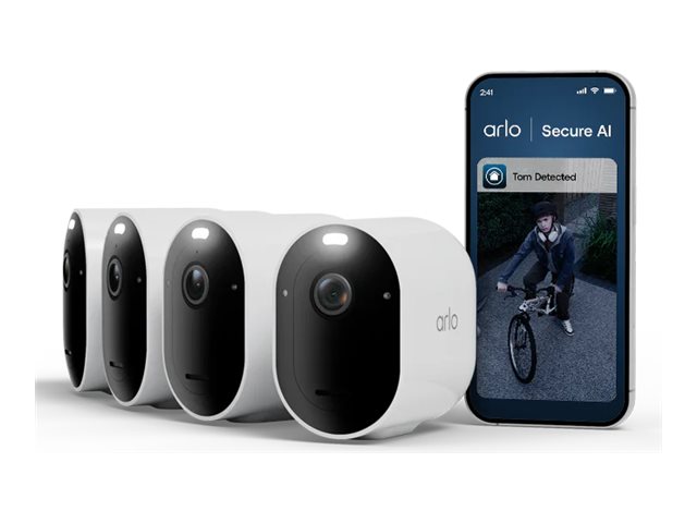 Arlo Pro 6 - 2025 Edition - Netværksovervågningskamera - Udendørs, Indendørs - Vejrbestandig - Farve (Dag/Nat) - Audio - Trådløs - Wifi (Pakke Med 4)