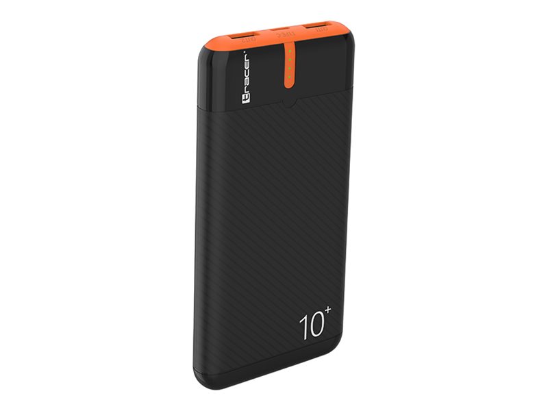Tracer Energo - Powerbank - 10000 Mah - 37 Wh - 3 Output-Stikforbindelser (2 X Usb, Usb-C) - Sort/Orange