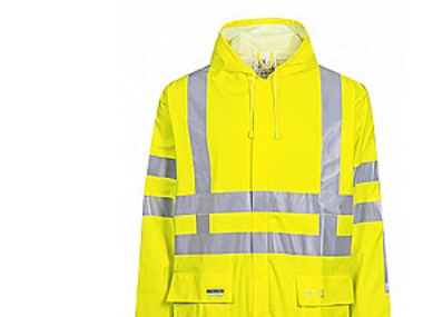 Lyngsøe Regenjacke L - Hi-Vis Gelb, Wind- Und Wasserdicht, Feste Kapuze Mit Kordelzug, Lr55