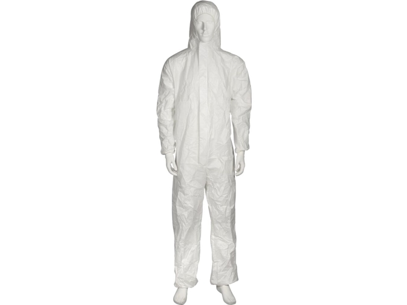 Beskyttelsesdragt, THOR, 4XL, hvid, PE, usteril, Type 5/6, enkeltforpakket