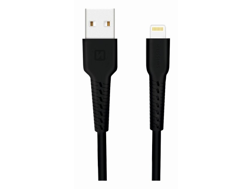 Swissten 71505540, 1 M, Lightning, Usb A, Hanstik, Hanstik, Sort