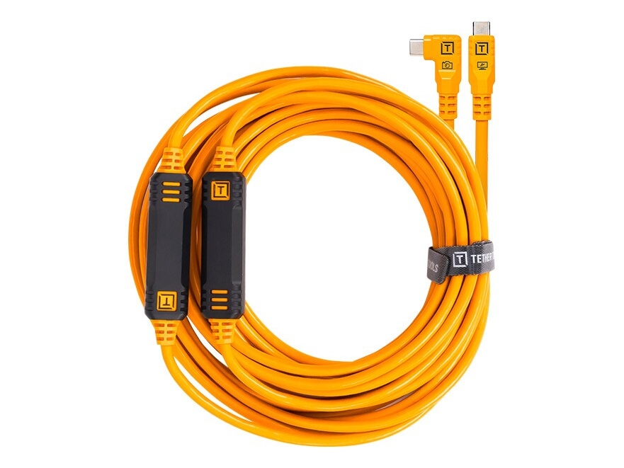 Tether Tools Tetherpro Usb-C Auf Usb-C Rechter Winkel Orange 9,4M