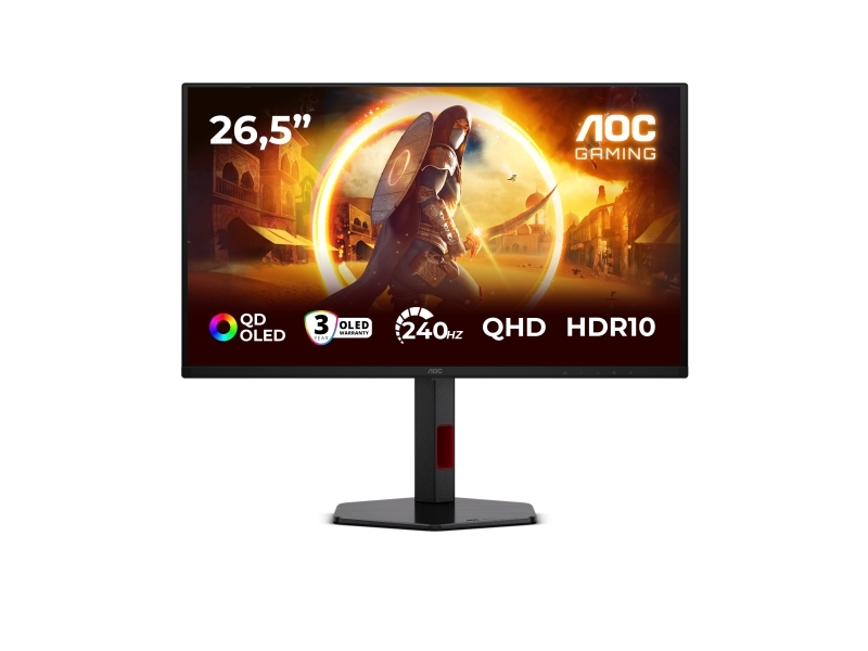 Aoc G4 Q27g4zdr, 67.3 Cm (26.5"), 2560 X 1440 Pixels, Quad Hd, Qd-Oled, 0.03 Ms, Black, Red
