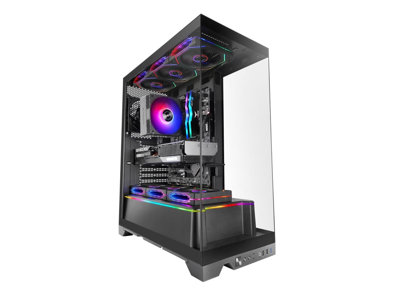 Mars Gaming Mcprisma, Midi Tower, Pc, Schwarz, Atx, Micro Atx, Mini-Itx, Gehärtetes Glas, Gaming