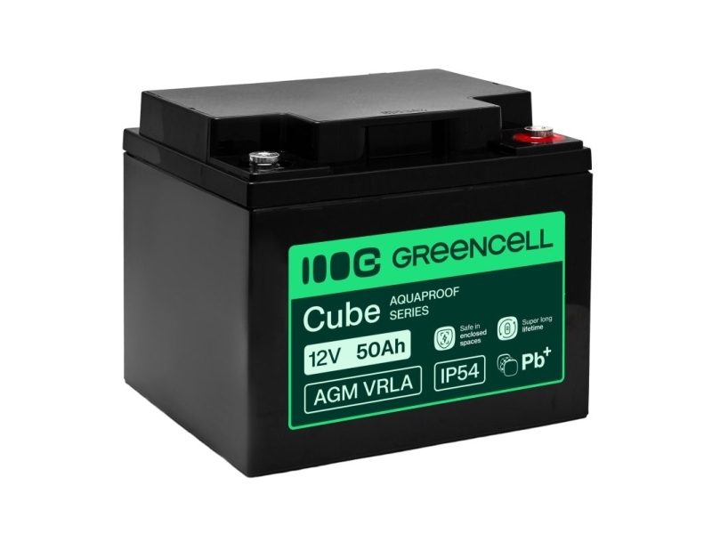 Greencell Agm Vrla 12V 50Ah Wartungsfreie Batterie Für Ups, Waage (197X166x170mm)