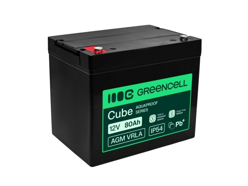 Greencell Agm Vrla 12V 80Ah Wartungsfreie Batterie Für Ups, Waagen, Camper (260X168x216mm)
