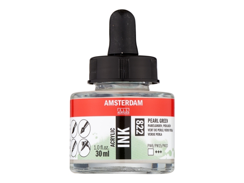 Amsterdam Acrylic Ink Bottle Pearl Green 822