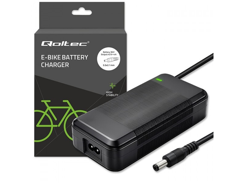 Qoltec Pikalaturi sähköskootteripyörälle36V | 42V | 4A | 5.5*2.1 + virtajohto + virtajohto