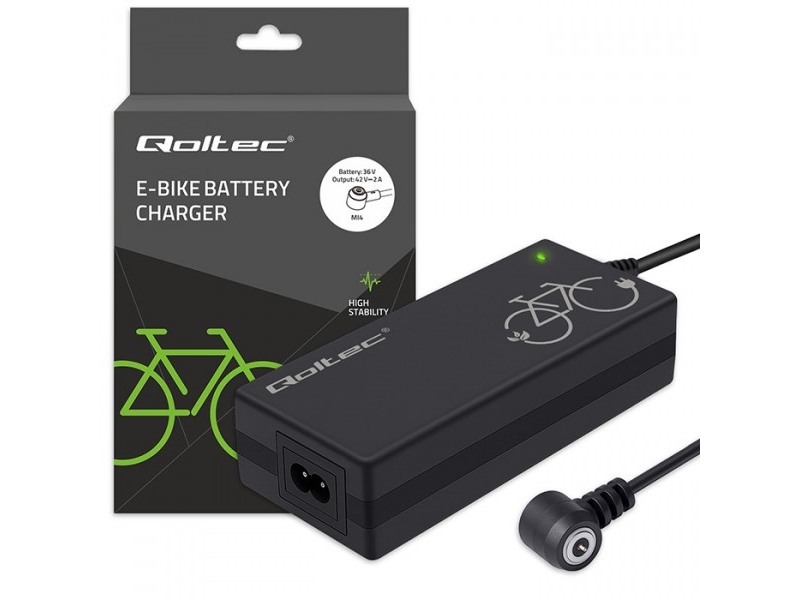 Qoltec Schnellladegerät Für Elektrofahrräder 36V | 42V | 2A | Mi4 Magnetic Tip + Stromkabel