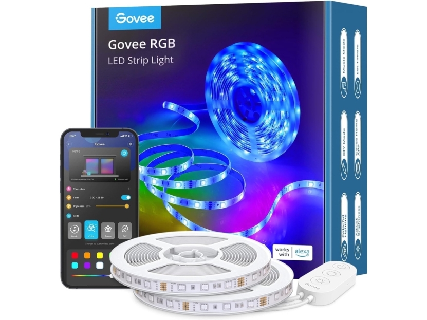 Govee RGB Smart Wi-Fi and Bluetooth LED Strip Lights (10m) | Belysning - Intelligent belysning (Smart Home) - Intelligent belysning | GameStuff