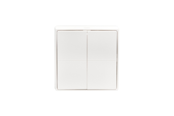 Shelly BLU Wall switch 4 ZB (Stand Alone) – Bluetooth- og Zigbee-batteridrevet veggbryter for utenpåliggende montering