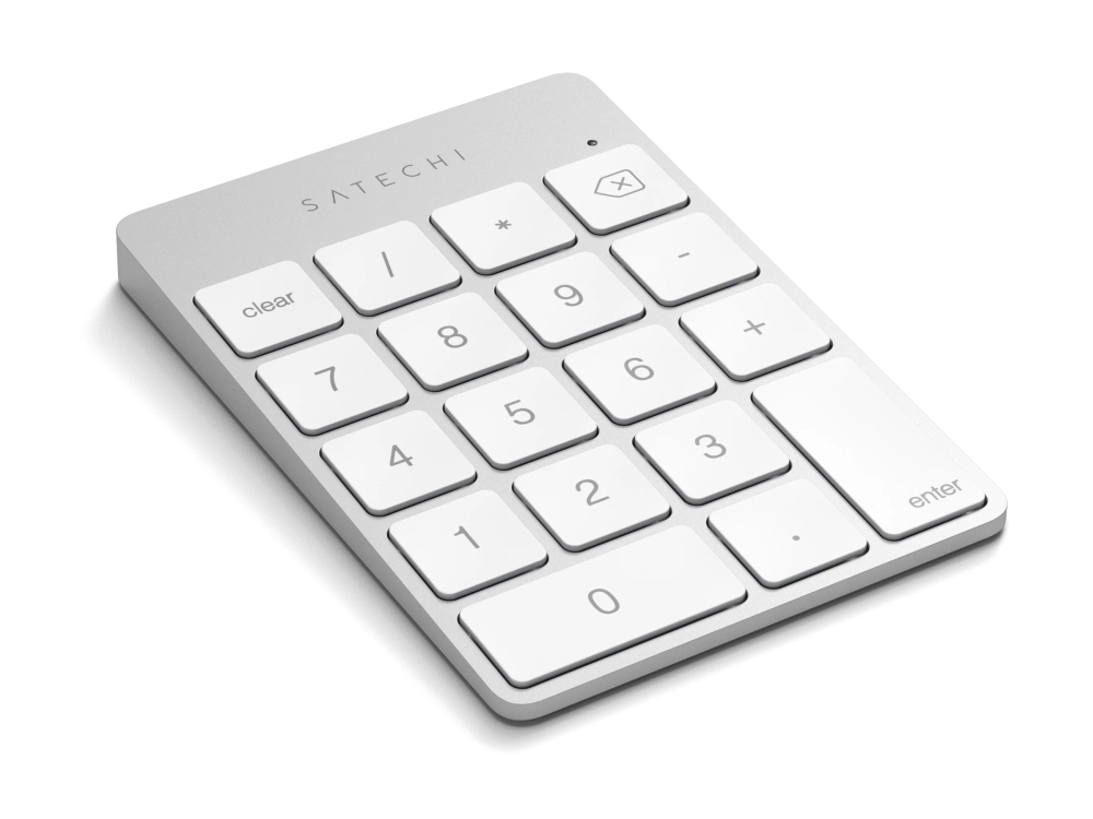 Satechi Slim Wireless Keypad - Compact Bluetooth Keyboard with Long-Lasting Battery and Aluminum Finish - Numpad - Grå