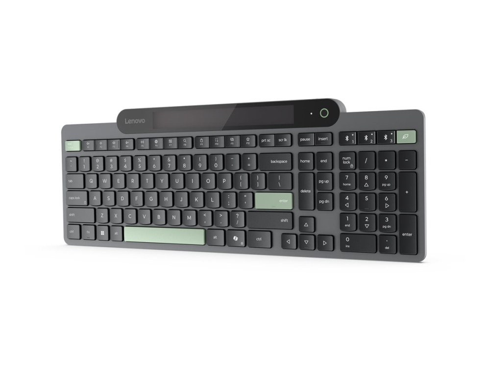 Lenovo Self-Charging - Tastatur - Trådløs - Bluetooth 5.1 - Usa Med Euro-Symbol - Sort - Brun Kasse