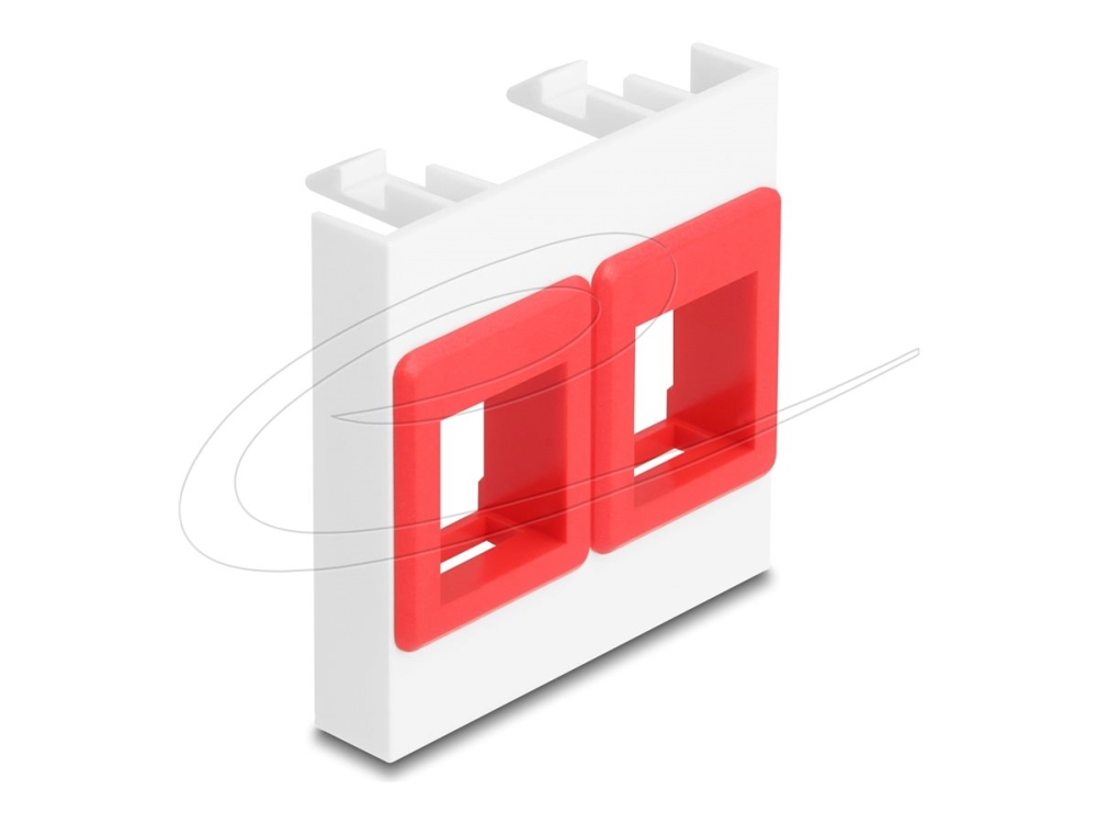 Delock - Easy 45 - modulär keystonehållare - 45 x 45 mm - 2 modules - röd, vit | EL Artiklar - Motorer, Spänningsreglering, Övervakning - Nätaggregat | GameStuff