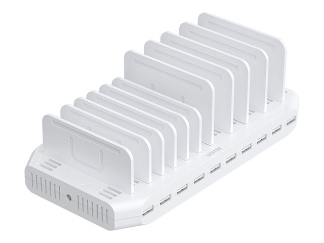 Unitek - Laddningsstation - 60 Watt - 2.4 A - USB BC 1.2 - 10 utdatakontakter (USB) - molnvit | Tele & GPS - Batteri & Laddare - Laddare | GameStuff