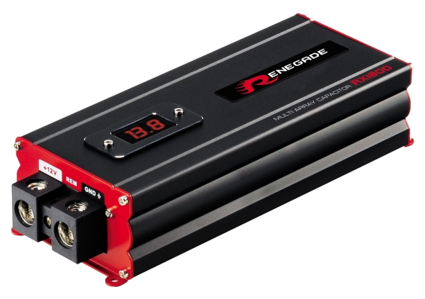Renegade RX1800, Multi-array buffer capacitor, Sort, Rød, 18000 µF, 90 mm, 210 mm, 52 mm