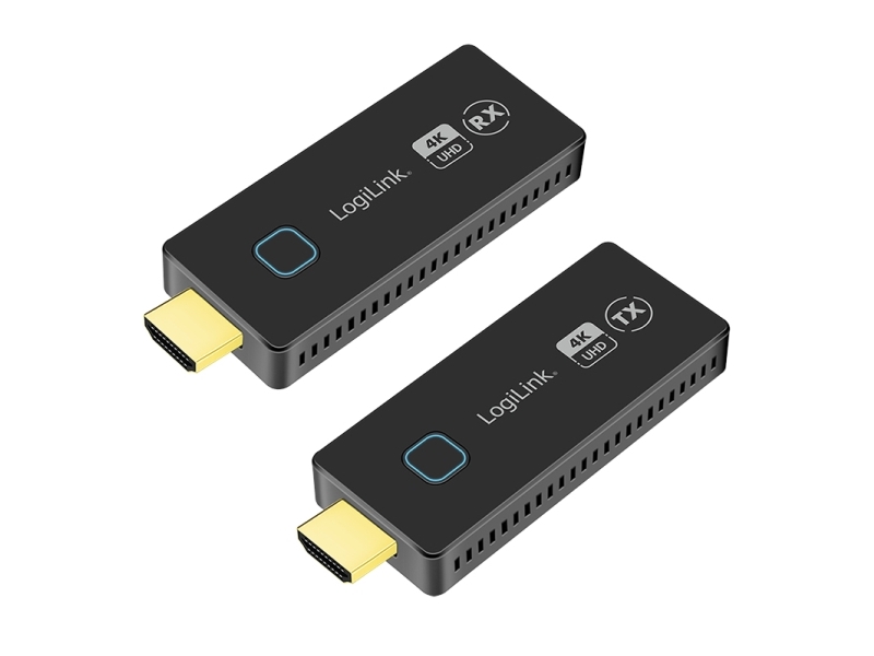 LogiLink HDW0102, 3840 x 2160 pixel, AV sender & modtager, 30 m, Kabel & trådløs, Sort, HDCP