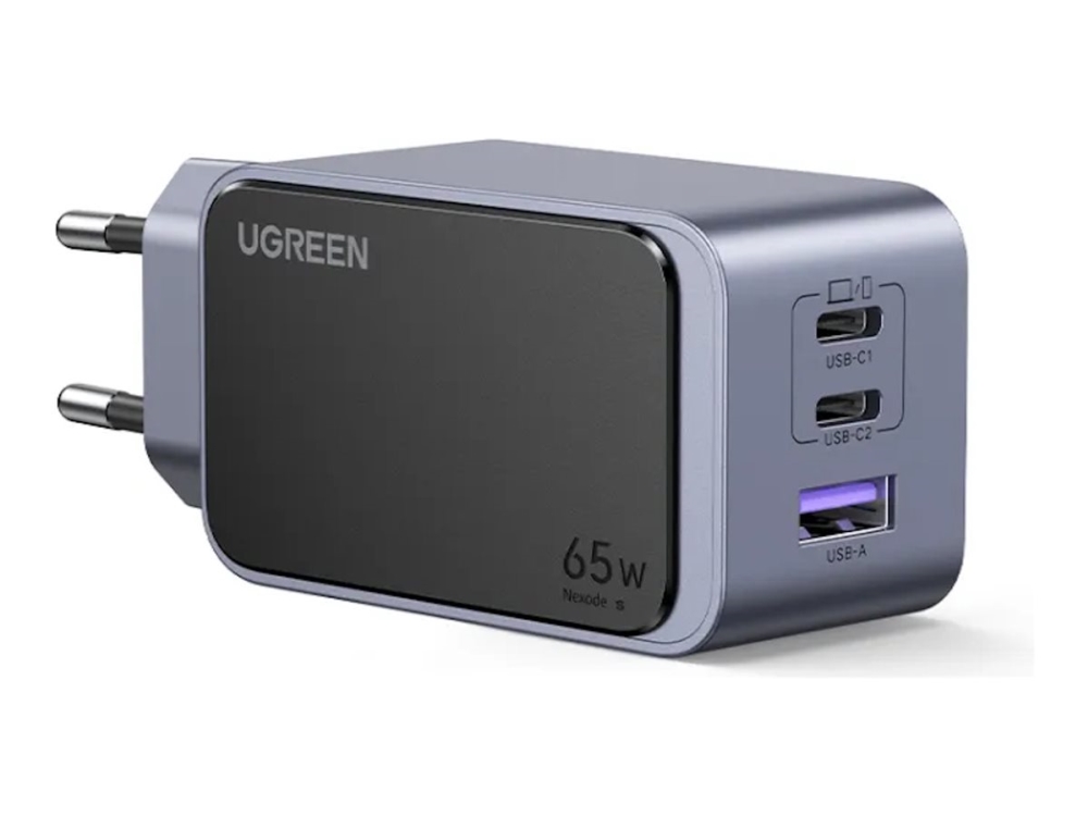 Ugreen Laturi UGREEN Nexode Air 65W USB-A, 2xUSB-C harmaa