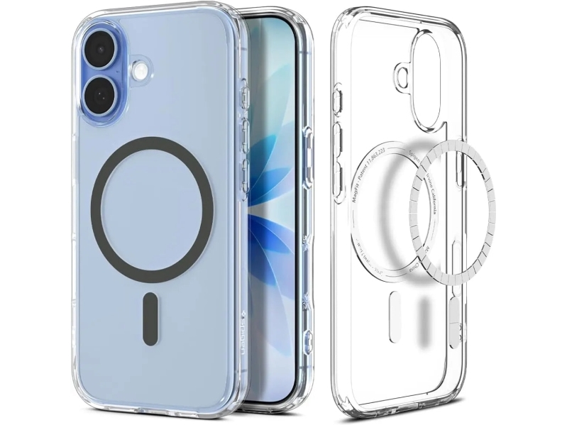 Spigen Ultra Hybrid (Magfit), Cover, Apple, Iphone 17, 16 Cm (6.3"), Graphit, Transparent