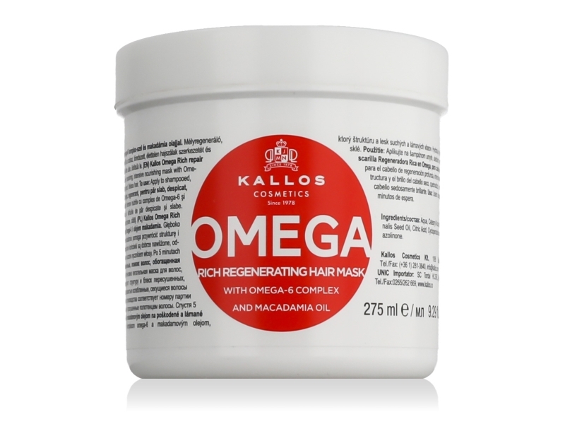 Kallos Omega Rich Repair Hair Mask With Omega-6 Complex And Macadamia Oil 275 Ml