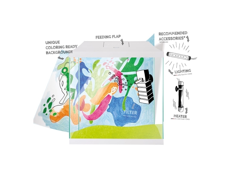 Aquael Aquarium Set Leddy Mini Vit 35Cm 35Cm