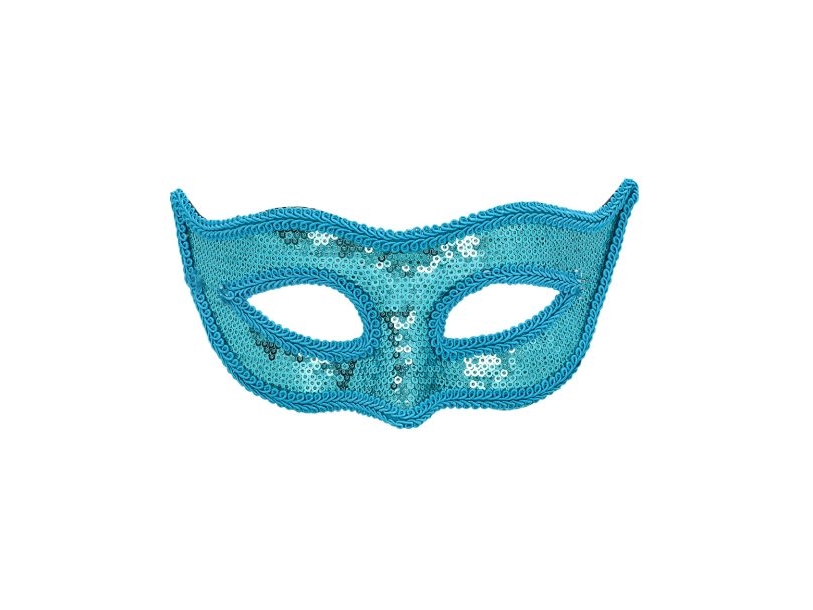 Türkise Pailletten-Halbmaske