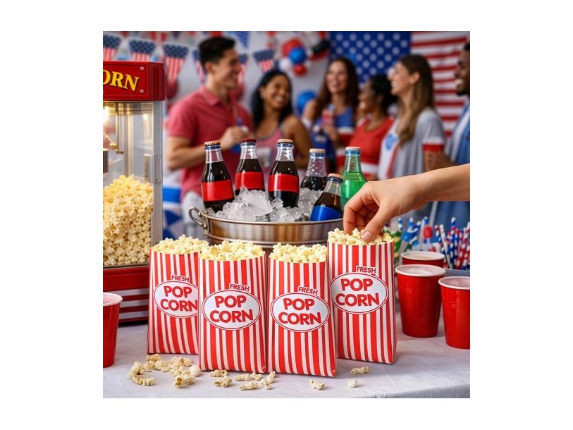 Popcorn Papirposer, 8 Stk