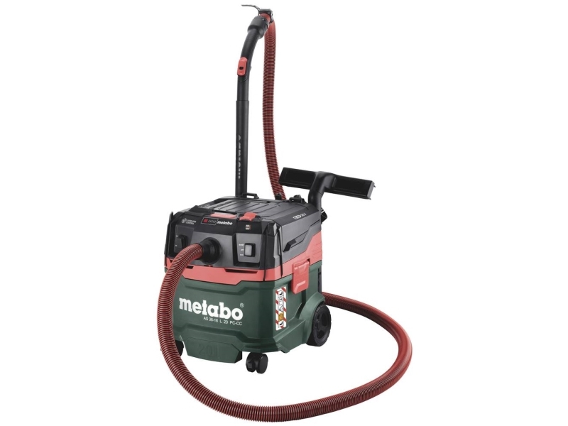 Metabo As 36-18 L 20 Pc Cc Akkusauger Krt., Trocken&Nass, Schwarz, Grün, Rot, Fleece, L, Tasten, 20 L