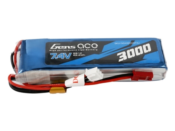 Gens ace &Tattu Battery 3000mAh 7.4V 1C 2S1P LiPo