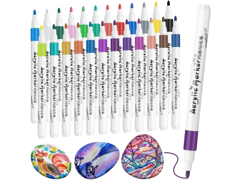 Extralink Rinkins Acrylmarker 24 Farben | Zum Malen 24 Blätter